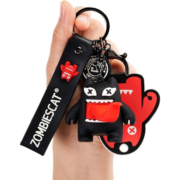 Söt nyckelring, Anime Nyckelringar Demon Cat Nyckelringar för ryggsäckar Nyckelring Kawaii present för kvinnor, män, systrar