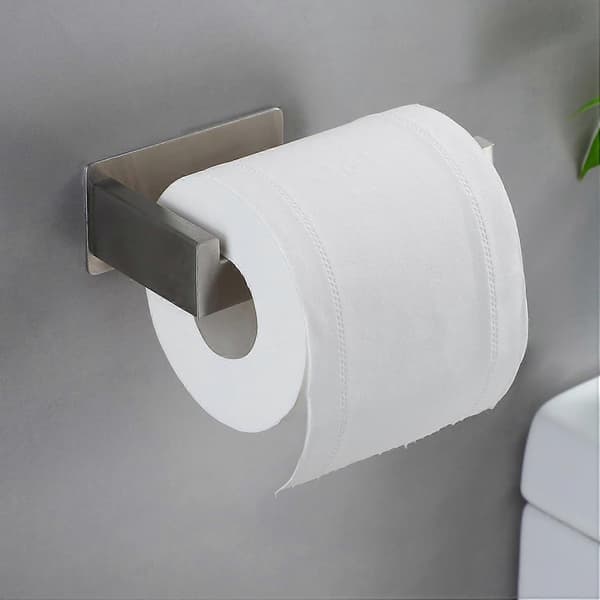 Toiletpapirholder, Toiletpapirholder uden boring Rustfrit stål Toiletpapirholder til badeværelse