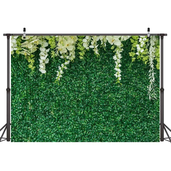 Greenery Backdrop with Flowers Green Leaf White Flower Photo Backdrops Bridal Backdrop for Wedding Backdrops Reception Ceremony Birthday Backdrop