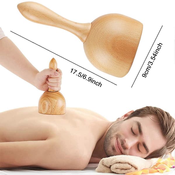 2X Träkoppningsmassageverktyg Kopp, Lymfdränagemassageverktyg för Träterapi Kropp Anti-Cellulitkopp