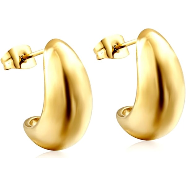 guld handgjorda kedjespänne örhängen för kvinnor, allergivänliga och olika stilar, perfekt för födelsedagsfester, jul och gåvor (ärtformade)