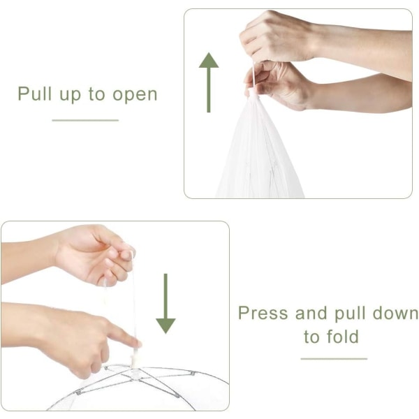 3-pack matskydd 14 tum pop-up krypterat nät tallrik serveringstält, fint nätparaply för utomhusbruk, fester, picknickar, grillfester
