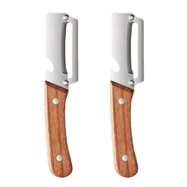 Grøntsagsskræller – Ergonomisk træhåndtag – til hjemmekøkkenmadlavning 2 stk. 2pcs B