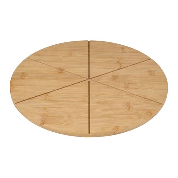 Pizzaskjærebrett Bambus Pizzabrett Matforberedelsesbrett Ostefat med 26-27 6 grids 30cm