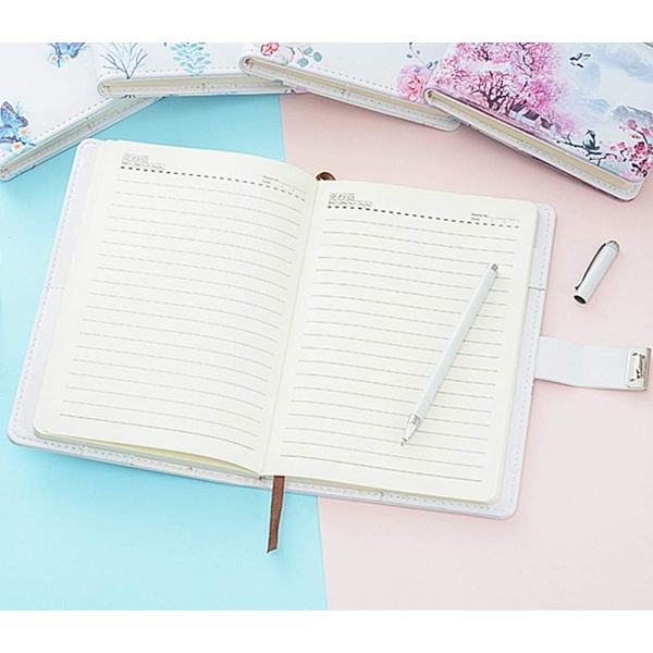 A5 Kreativ Kodeordslås Dagbog, PU Læder Journal med Kombinationslås Kodeord Notebook Låsning Personlig Dagbog (Stil 2)