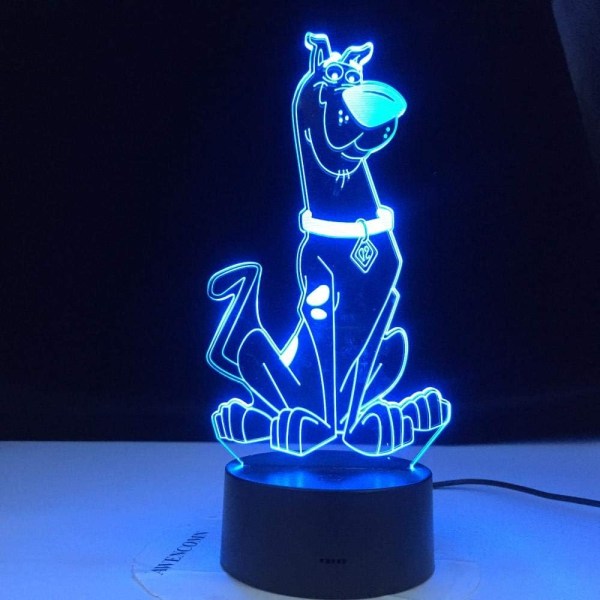 3D Nattljus3D Illusion Lampa Led Nattljus Scooby Doo Söt Tecknad Hund Figur Baby Färgglad Touch Sensor Sängbordslampa