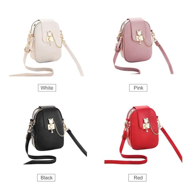 Mini Crossbody Taske til Kvinder med Justerbar Rem Multifunktionelle Håndtasker Pink