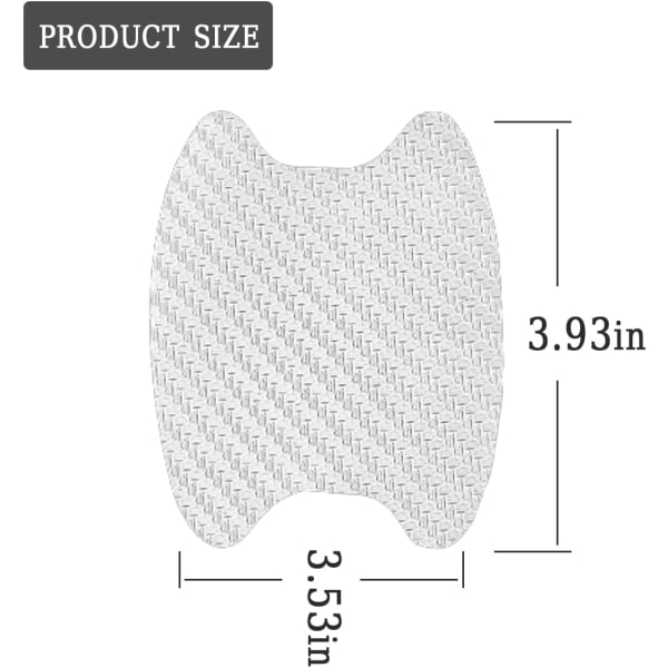 4 stk. dørhåndtak klistremerker, karbonfiber anti-ripe dørhåndtak koppbeskytter, ikke-merkende automatisk dørhåndtak beskytter (sølv/4 stk.)