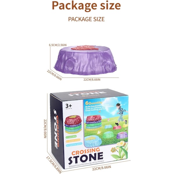 Stepping Stones for Kids - Sklisikre Sansestimulerende Stepping Stones, Interaktive Hage Steiner, Sklisikre Balanserende Elvesteiner, Fremmer Koordinasjon for Barn A