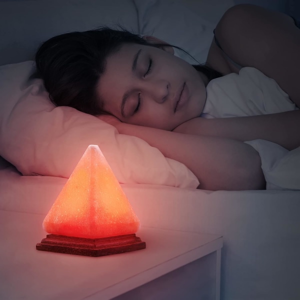 Nyeste versjon pyramidesaltlampe, 8 farger skiftende Himalaya saltlampe krystall steinlampe, USB saltlampe, stue, kontor hjemmedeko yogagave