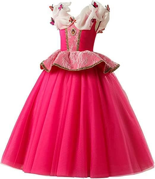 Elegant rosa prinsessklänning Törnrosa maskeraddräkt rosa