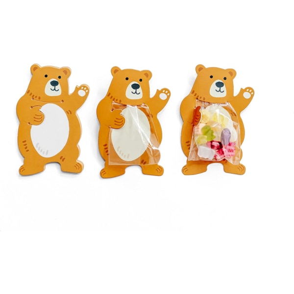 20st Teddy Bear Presentpåsar för barnkalas 8cm x 12cm Godispåsar Julklapp