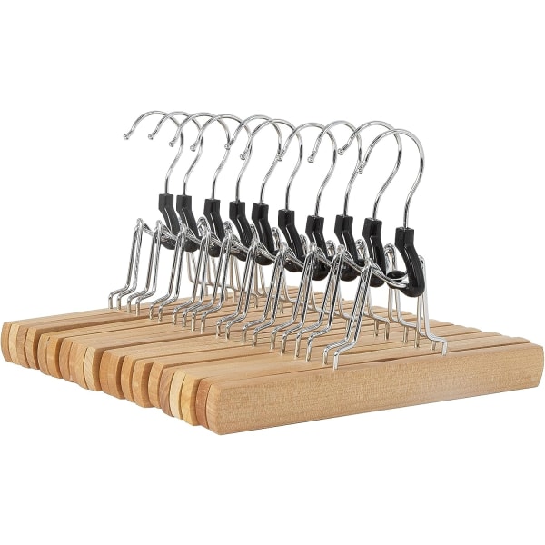 Wooden Pants Hangers - Natural, 10-Pack