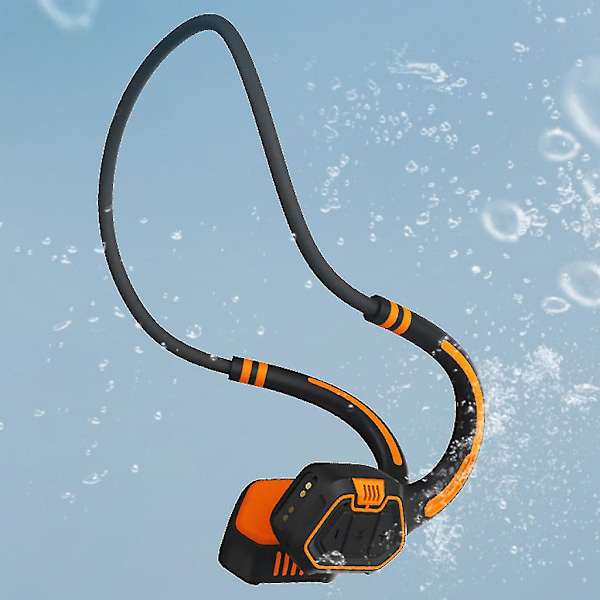 IP68 Vattentäta Benledningshörlurar Bluetooth-kompatibla 5.2 Öronproppar för Sport Orange