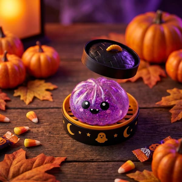 Halloween Spooky Ghost Dumpling, Dumplings Squish med ångkokare Stressbollar Stresslindrande Fidget Sensorisk för Helgdagar & Födelsedagspresenter A