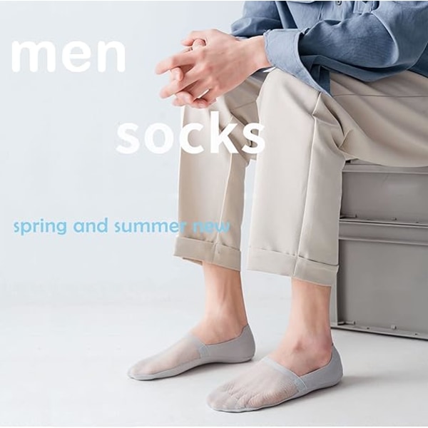 Dams herr, osynliga issilke andningsbara strumpor, tunna lågskurna halkfria strumpor för platta båtsneakers