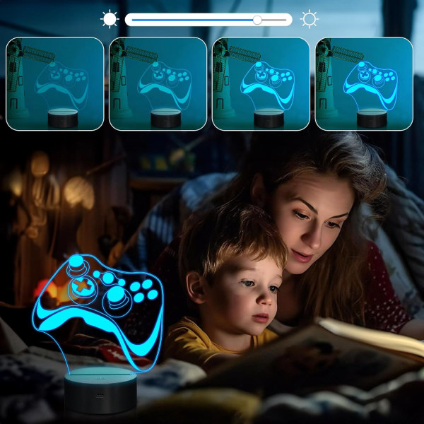 Hologram Controller 3D nattlys for barn, 16 farger og fjernkontroll dimmerkontroll gutt jente videospill romtilbehør som julebursdagsgave for barn