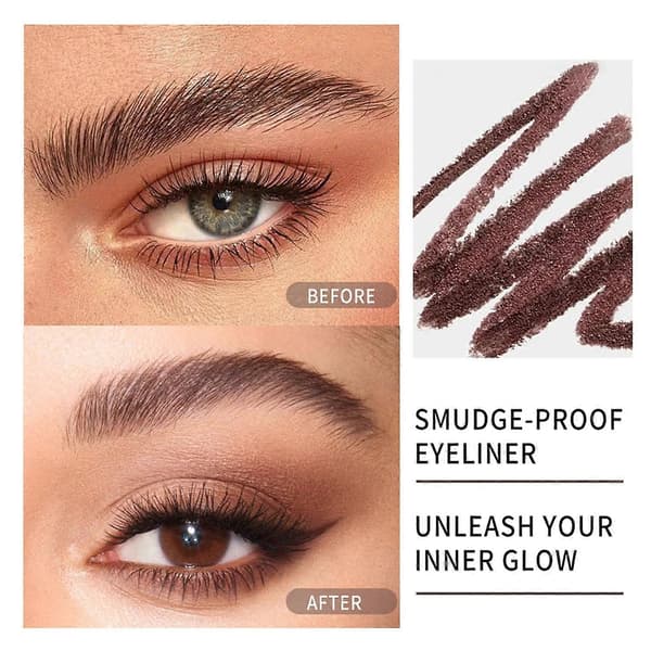 Vanntett Eyelinerblyant Duo 24HR Smudge Proof med Vitamin E Hydrering - Plommefarge
