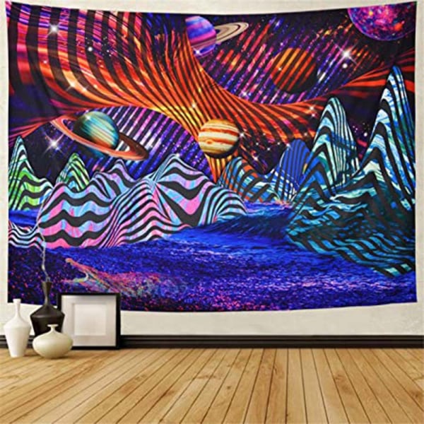 Trippy gobeläng Färgglad bergsgobeläng Psykedelisk galax rymd gobeläng Hippie vägggobeläng Fantasy planeter gobeläng Väggbonad för sovrum