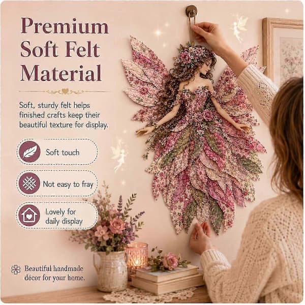 2026 Nyt Fe-Patchwork DIY-sæt, Sjovt DIY Fe-Patchwork Sysæt, Sødt Lagdelt Blomsterfe DIY-sæt til Håndværkselskere og Boligindretning