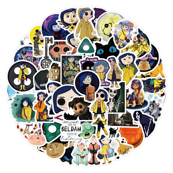 Coraline Vedenpitävät Tarrat (60 kpl) Hydroflask Vedenpullolle Esteettiset Vinyyli Tarrat Kannettavalle Lautakuntoon Matkalaukkuun Teineille Lapsille/Cor