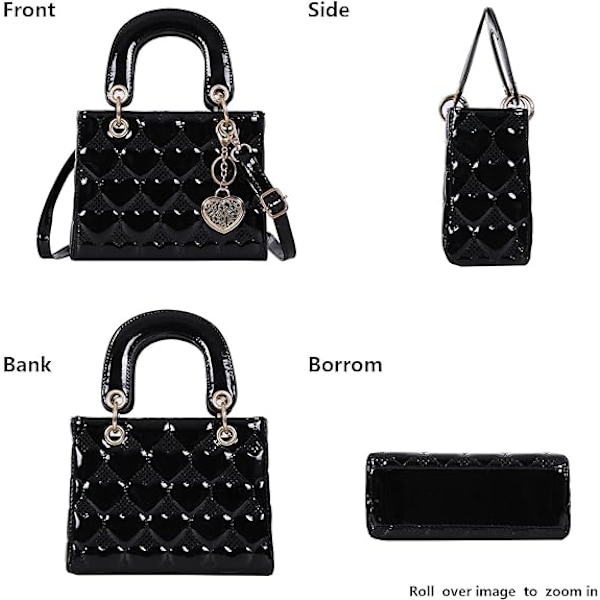 Punge og håndtasker til kvinder Shiny Patent Ladies PU læder Fashion Top Handle Satchel Skulder Crossbody Totes tasker