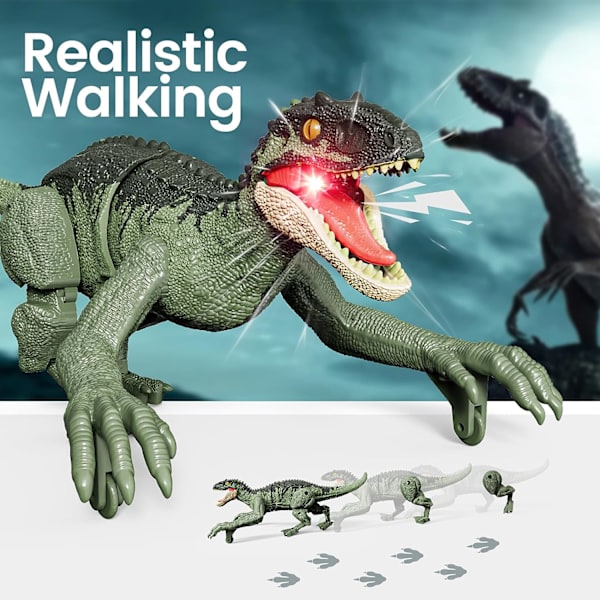 Mini-kauko-ohjattavat dinosaurukset, dinosaurusten lelut pojille 3 4 5 6 7 8+, 2,4 GHz:n yhden painikkeen demo-dinosaurukset, lasten lelut lahjoiksi syntymäpäiville ja jouluun