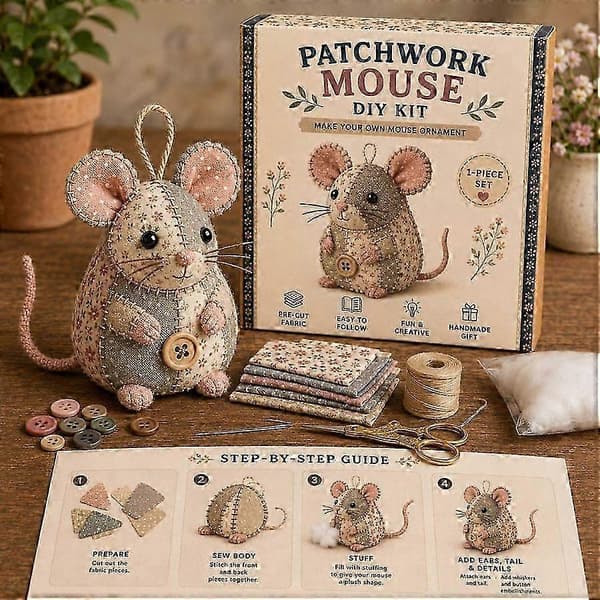 DIY Patchwork Dyresykit, Håndlavet Tøjdyr Håndværkssæt A