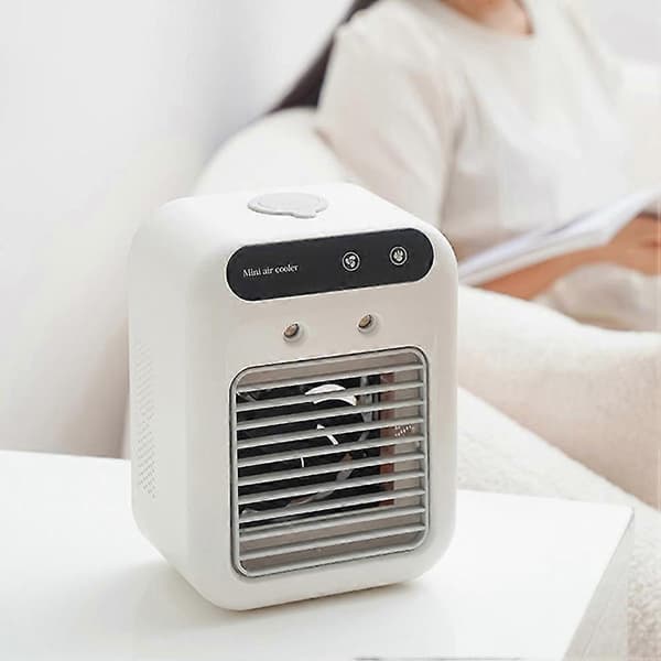 Mini genopladelig skrivebordskøleventilator til sommer Vit