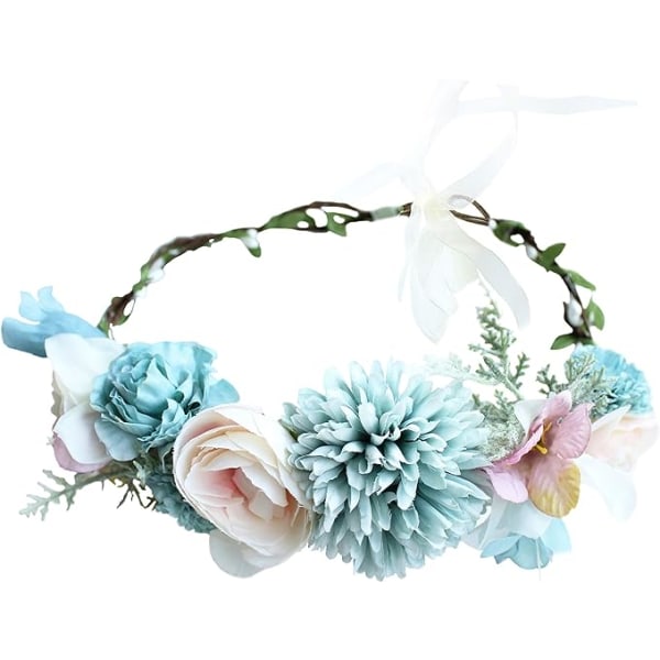 Adjustable Flower Headband Floral Garland Crown Halo Headpiece Wedding Festival Party