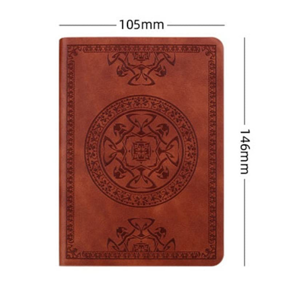 Bärbar vintage mönstrad PU läder anteckningsbok dagbok anteckningsblock brevpapper present resenär journal