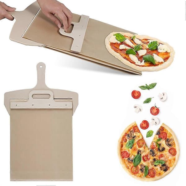Non-Stick Pizzaspade, Glidande Pizzaspade med Degbricka, Glidplatta för Hemmakök Ugn Bakning