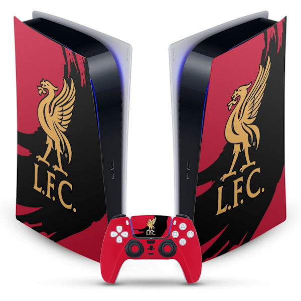 Fodboldklub Abstrakt Pensel Kunst Vinyl Faceplate Gaming Skin Decal Kompatibel Med PlayStation 5 PS5 Digital Edition Konsol&DualSense Controller12