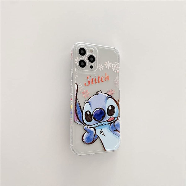 Suloinen sarjakuvakuvioitu pehmeä joustava läpinäkyvä kevyt TPU-kotelo iPhone 13 Prolle 6,1 tuumaa 2021 (Stitch)