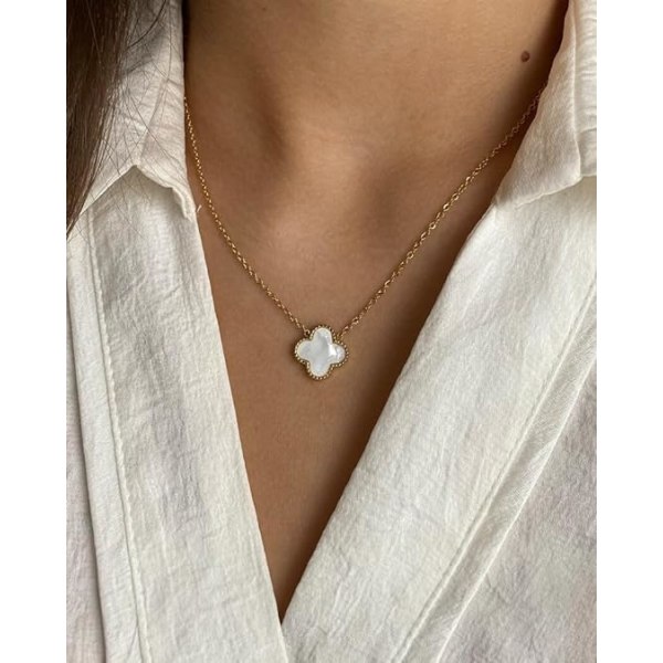 Lyckoklöver-set Halsband Hänge Örhängen Armband för Kvinnor Flickor 19k Guldpläterad Charm Söt Smycken Kvinnors Flickors Present