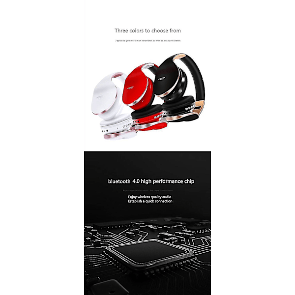 Cool Headphones Headsets Sn-p18 Bluetooth -pelikuulokkeet, kokoontaitettavat stereo-kuulokkeet, tukevat TF-korttia ja mikrofonia