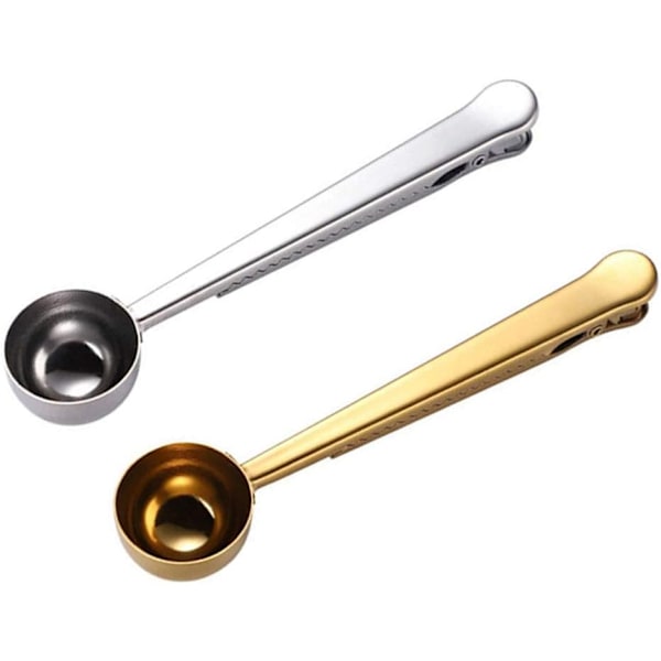2 stk. kaffeske klips, rustfrit stål måleske, kaffeske, rustfrit stål kaffemåleske