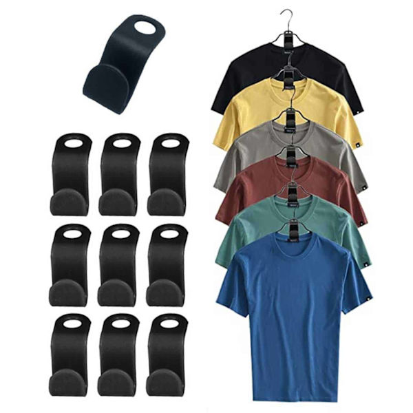 20-pack Clothes Hanger - Hanger Connection Hook - Organizer Black black