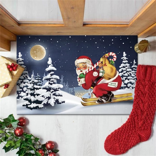 Jul Dekorativ Dörrmatta 20\" X 32\" Vinter Jultomte Inomhus Utomhus Välkommen Matta Halkfri Matta Mattor Golv