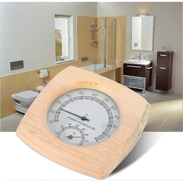 2-i-1 Rostfritt Stål Bastu Termometer Hygrometer Termohygrometer