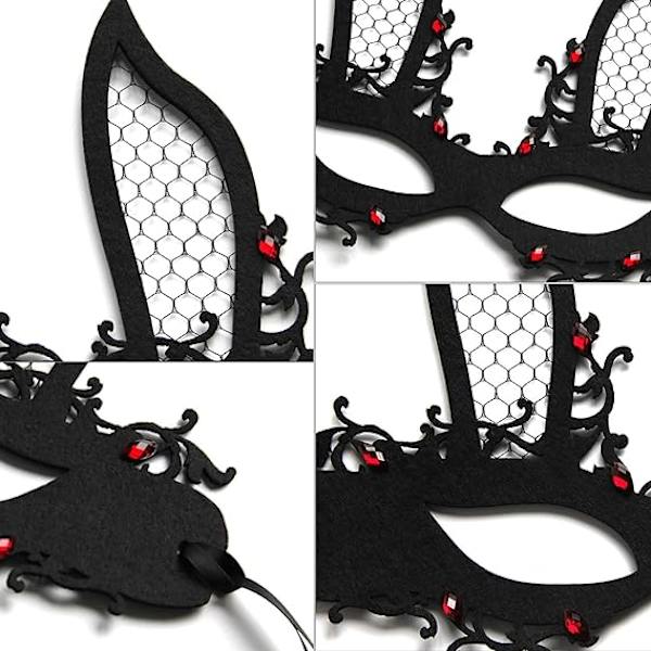 Halloween Svart Maske for Kvinner Edderkopp Halv Ansikt Kostyme Maske Fancy Dress Øyemaske Slør for Jul Halloween Cosplay Fest Jenter Kvinner