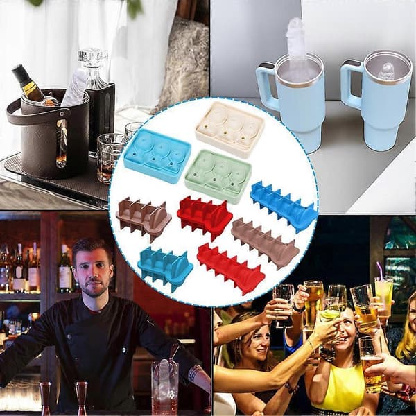 Gammel Anden Prank Isform Blå Form Med Låg Whisky Ismaskine Selvforseglende Silikone Isform Ding Ding Isform