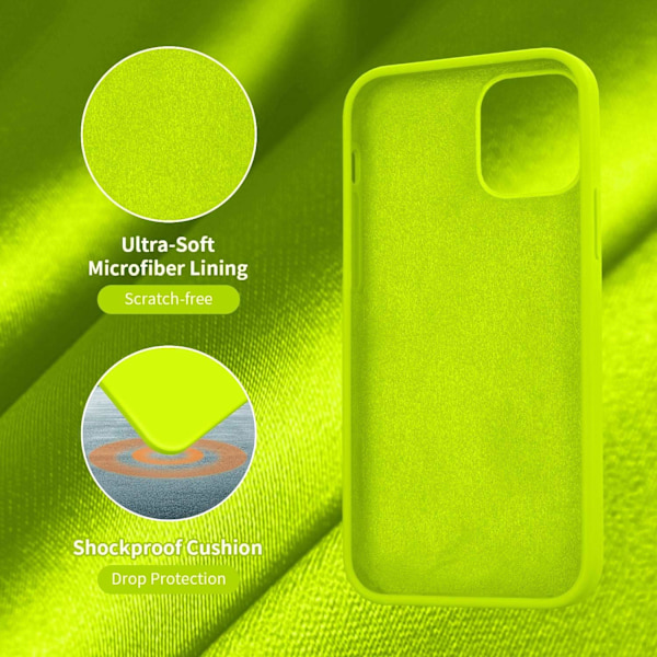 Designet for iPhone 12-deksel, designet for iPhone 12 Pro-deksel, silikonstøtsikker telefondeksel med [mykt antiripe mikrofiberfôr] 6,1 tommer, svart