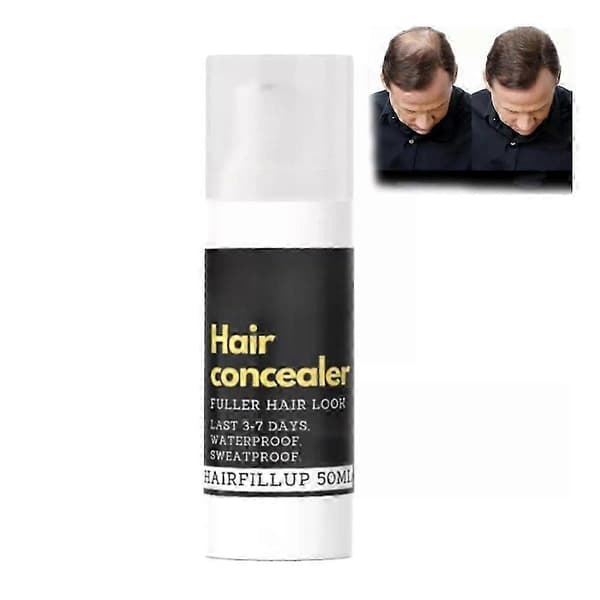 Hår Concealer Sort 50ml, Forbedr Hårgrænsepudder til Kvinder Mænd 2pcs