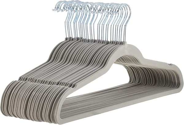 AmazonBasics AQ-M0004 Vaatehenkari, norsunluu, 30 kpl all grey 30-pack