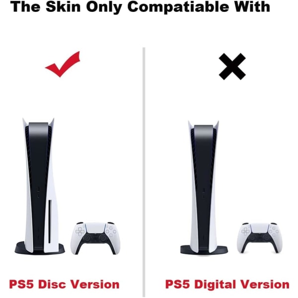 Skin Sticker för PS5 Disc Edition-konsol och trådlösa kontroller, Full Skyddande Hud Set Vinyl Decal Cover Wrap för PS5 Disc Edition (Ljusrosa)
