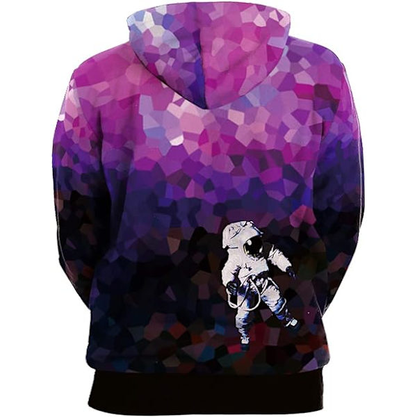 Herr långärmad huvtröja Halloween rolig besättning hals sweatshirt med känguruficka jul flerfärgad 3D-tryck tröja tröja（Storlek：M） Style04 M