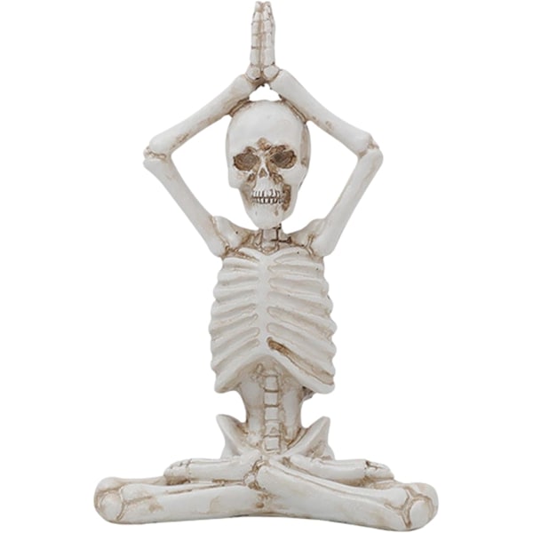Spooky Spiritual Skull Resin Skulptur - Sjov Halloween Dekoration - Dag for de Dødes Dekoration - Yoga Dekoration til Kontoret