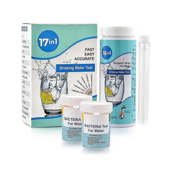17-in-1 Complete Water Test Kit, 100 Test Strips + 2 Drinking Water Test Kits Easy Testing
