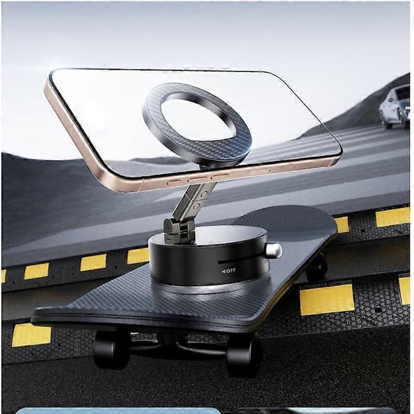 Foldable Magnetic Phone Holder with Suction Cup in Aluminum Alloy